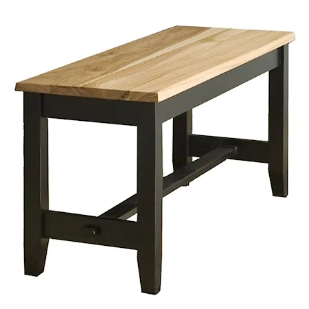 Backless Dining Bench with Contrasting Wood Seat